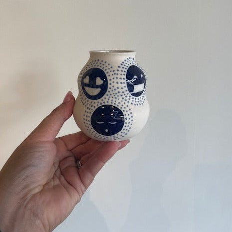 Cobalt Emoji Vase