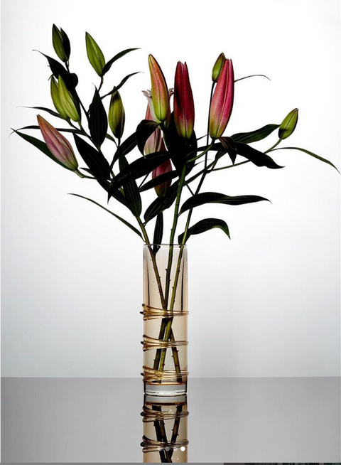 Tall Vase with Gold Roman Wrap