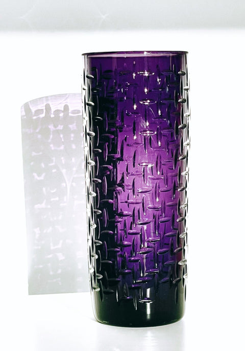 Amethyst Carved and Fire Polished Blown Glass Vase, Nanda Soderberg